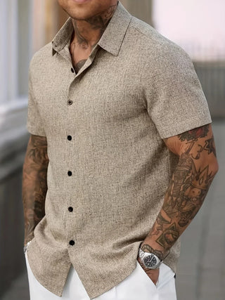 OHMIQUE | Chemise légère à manches courtes en mélange de lin