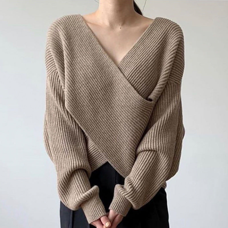 OHMIQUE | Pull en tricot croisé chic