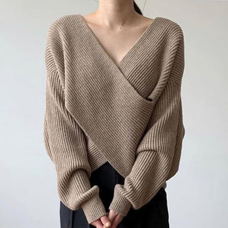 OHMIQUE | Pull en tricot croisé chic