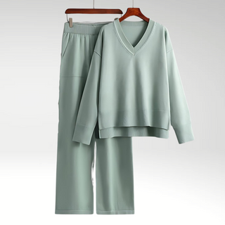 OHMIQUE | Luxe V-Neck Two Piece Set