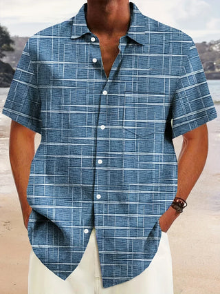 OHMIQUE | Chemise élégante à motif rayé et à carreaux