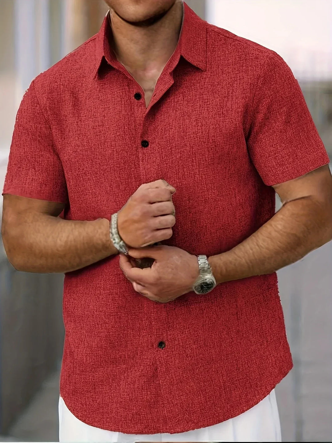 OHMIQUE | Chemise légère à manches courtes en mélange de lin