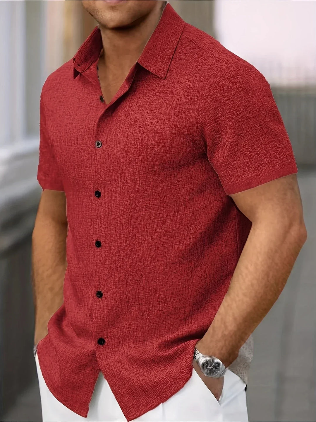 OHMIQUE | Chemise légère à manches courtes en mélange de lin