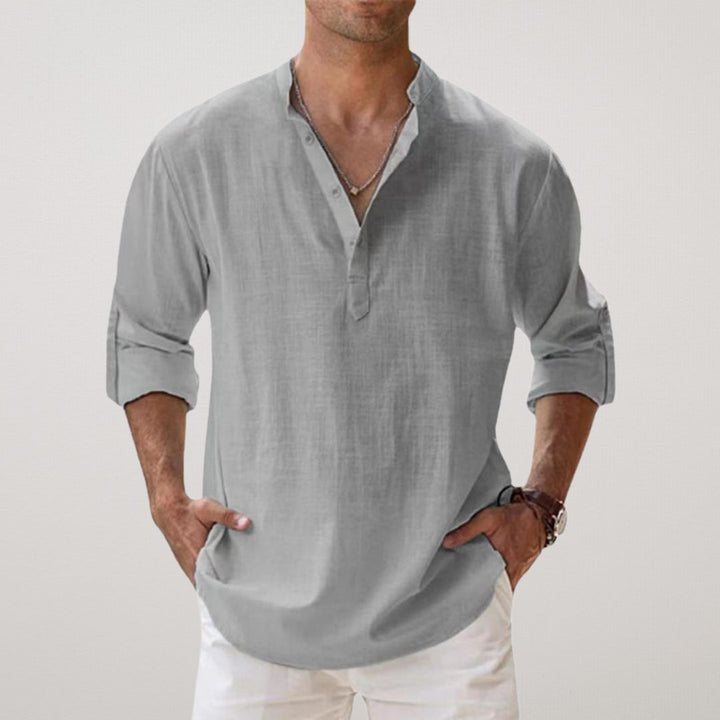 OHMIQUE | Chemise Henley en coton effet lin