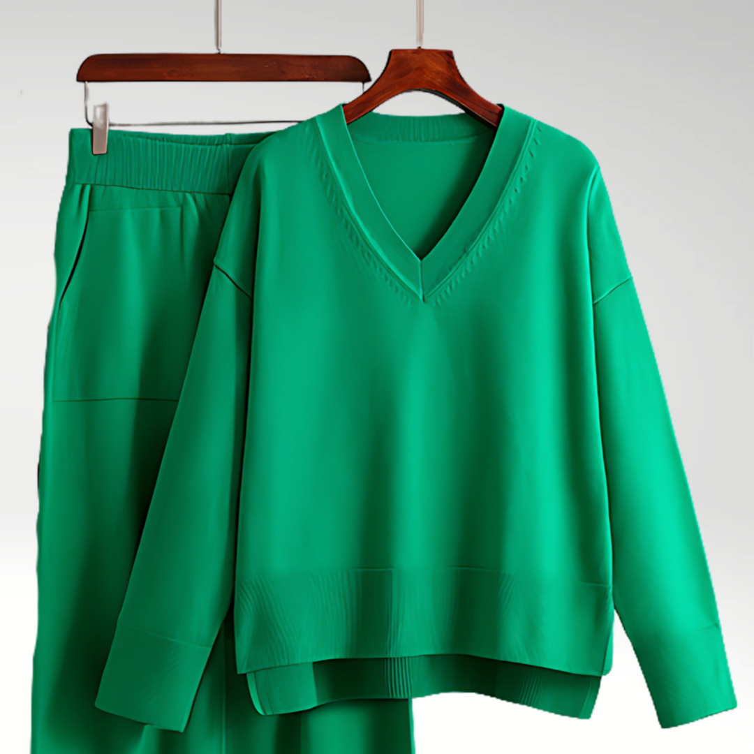 OHMIQUE | Luxe V-Neck Two Piece Set