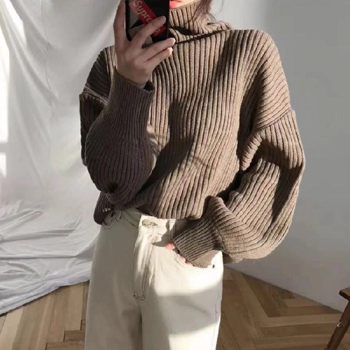 OHMIQUE | Luxe Pull à col roulé et à manches ballon