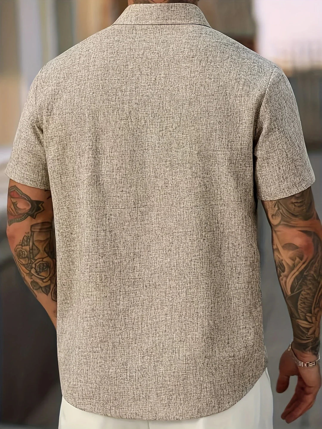 OHMIQUE | Chemise légère à manches courtes en mélange de lin