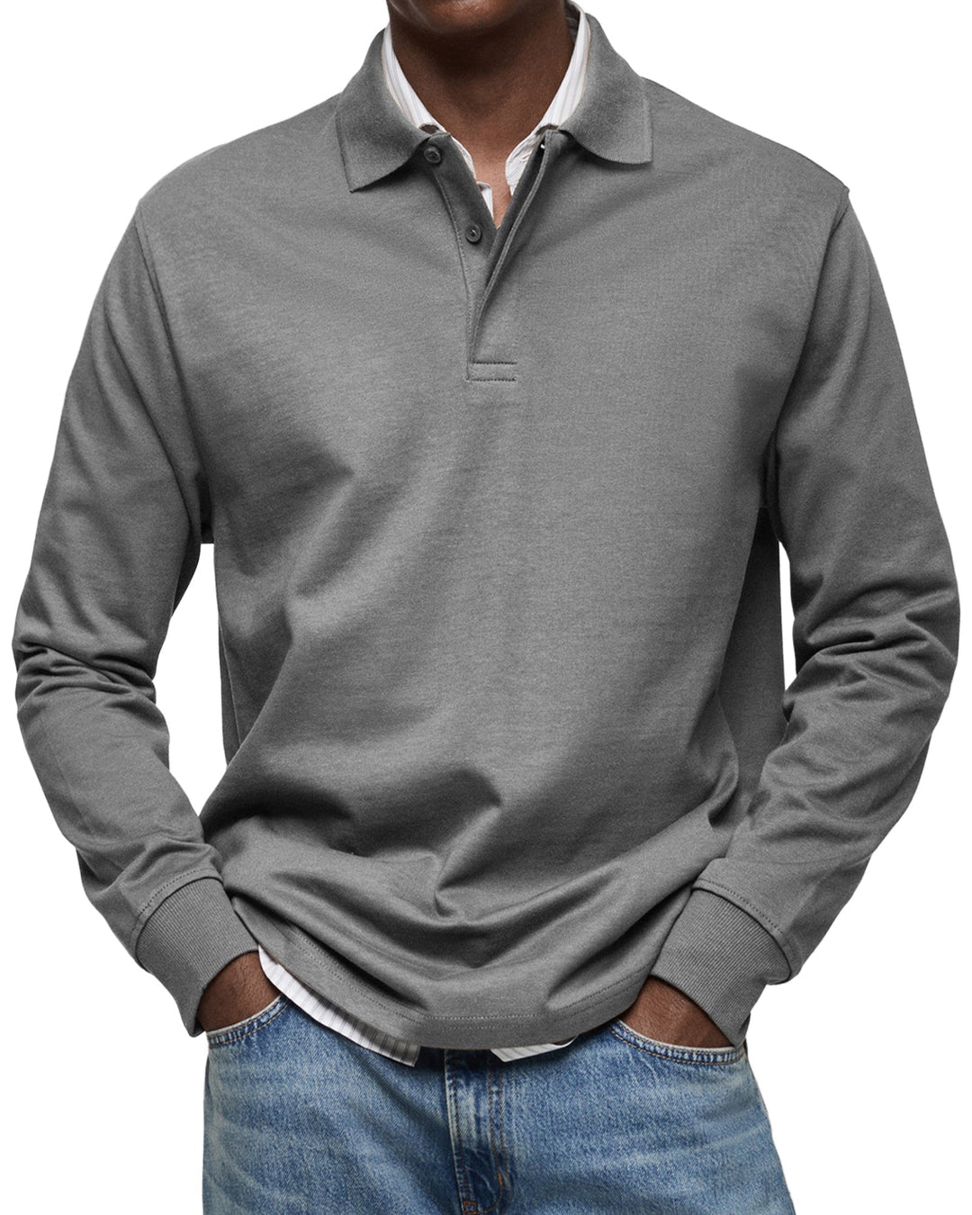 OHMIQUE | Chemise Poloshirt Casual à Manches Longues