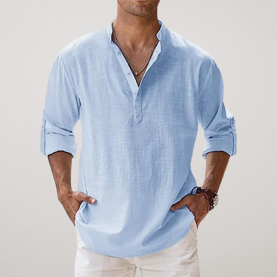OHMIQUE | Chemise Henley en coton effet lin