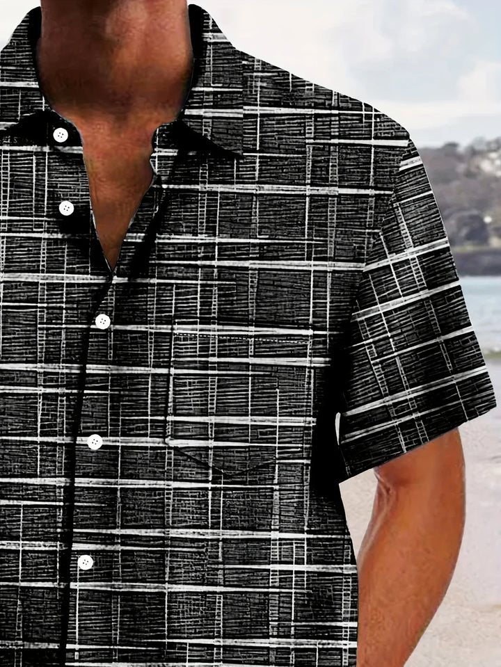 OHMIQUE | Chemise élégante à motif rayé et à carreaux