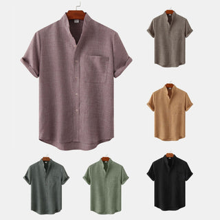 OHMIQUE | Chemise en coton unie avec boutons