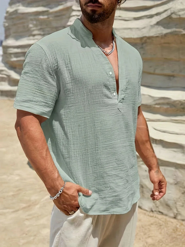 OHMIQUE | Chemise d’été élégante à col montant