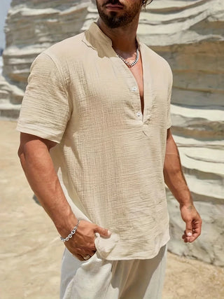 OHMIQUE | Chemise d’été élégante à col montant