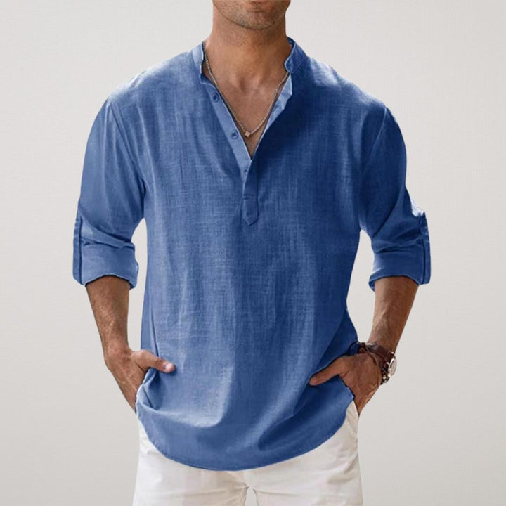 OHMIQUE | Chemise Henley en coton effet lin