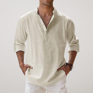 OHMIQUE | Chemise Henley en coton effet lin