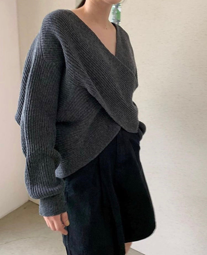 OHMIQUE | Pull en tricot croisé chic