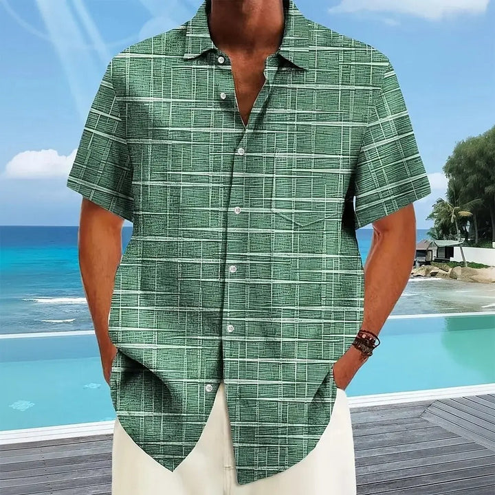 OHMIQUE | Chemise élégante à motif rayé et à carreaux