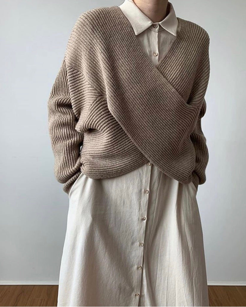 OHMIQUE | Pull en tricot croisé chic