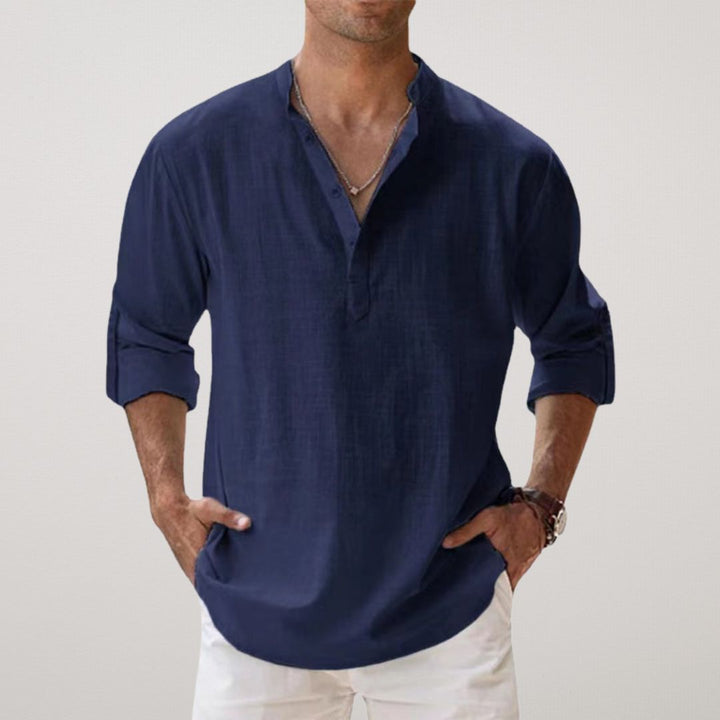 OHMIQUE | Chemise Henley en coton effet lin