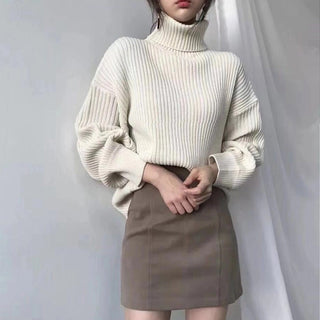 OHMIQUE | Luxe Pull à col roulé et à manches ballon