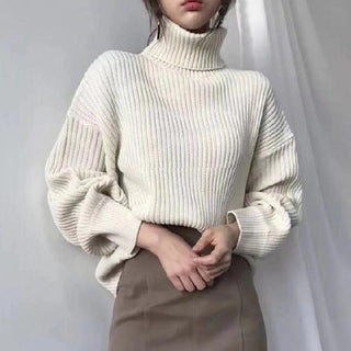 OHMIQUE | Luxe Pull à col roulé et à manches ballon