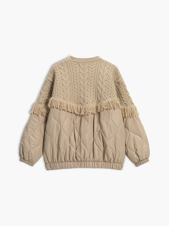 OHMIQUE | Veste matelassée en tricot torsadé patchwork