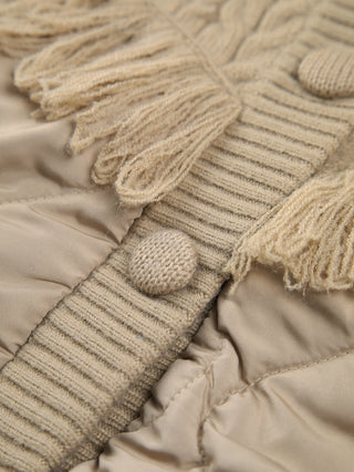 OHMIQUE | Veste matelassée en tricot torsadé patchwork
