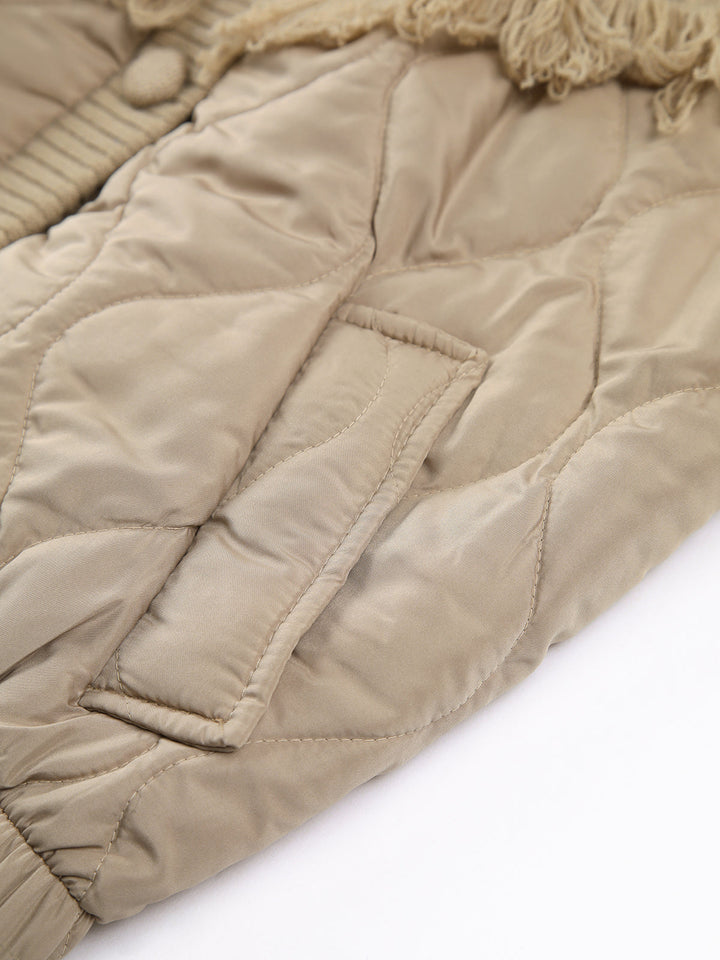 OHMIQUE | Veste matelassée en tricot torsadé patchwork