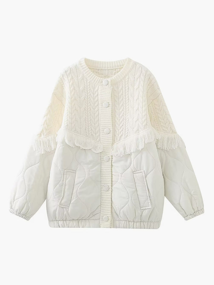 OHMIQUE | Veste matelassée en tricot torsadé patchwork