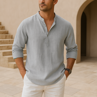 OHMIQUE | Chemise Henley en coton effet lin