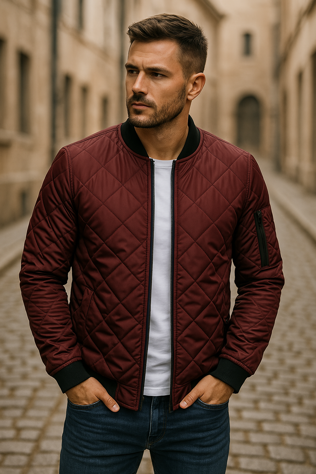 OHMIQUE | Veste en coton à motif losange