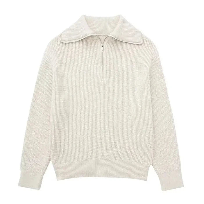 OHMIQUE | Pull zippé rayé