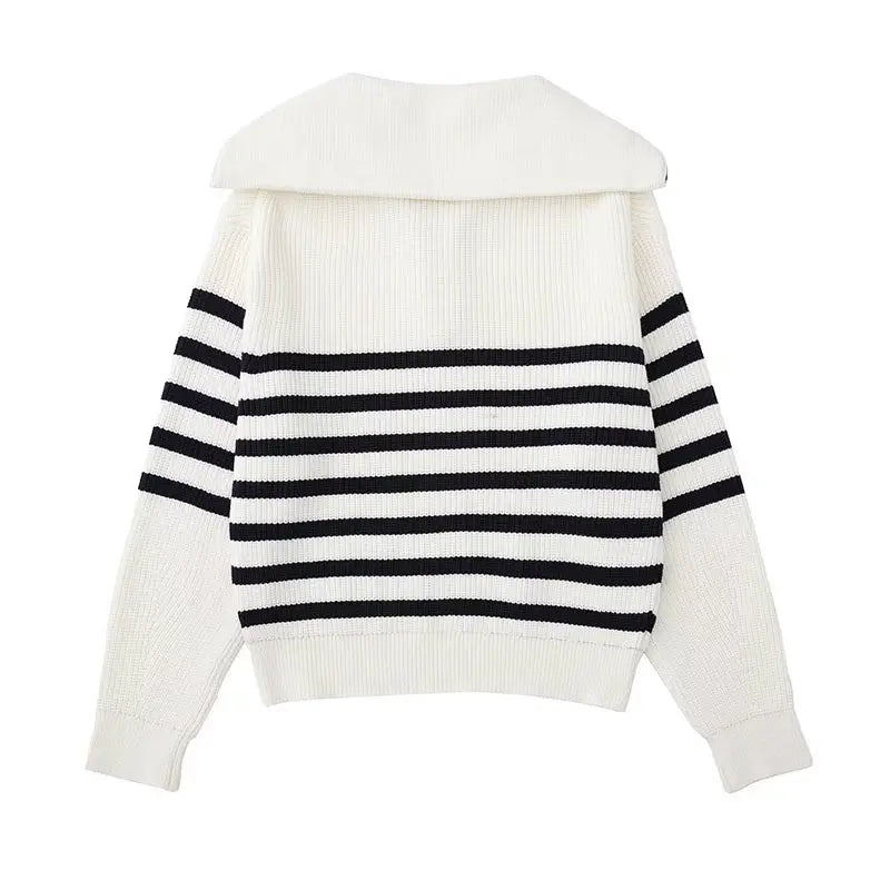 OHMIQUE | Pull zippé rayé