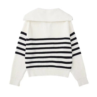 OHMIQUE | Pull zippé rayé