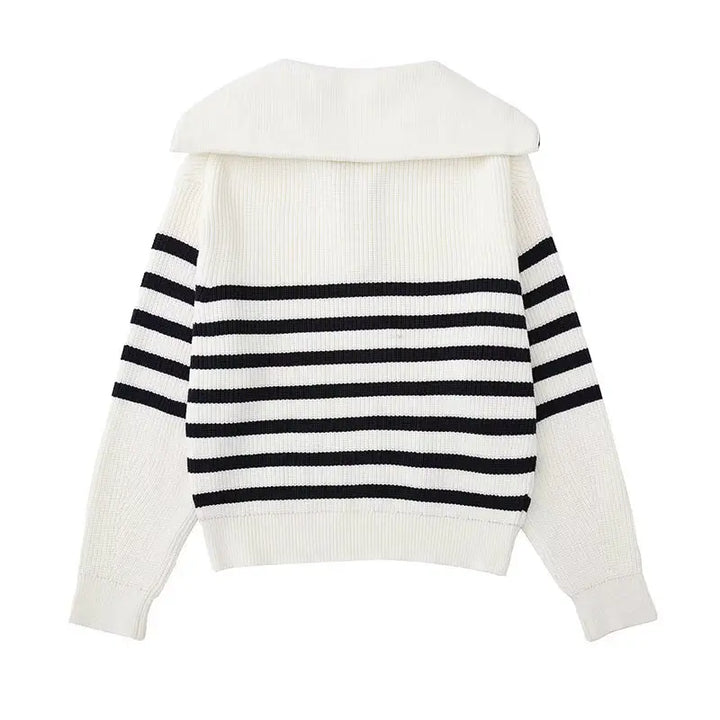 OHMIQUE | Pull zippé rayé