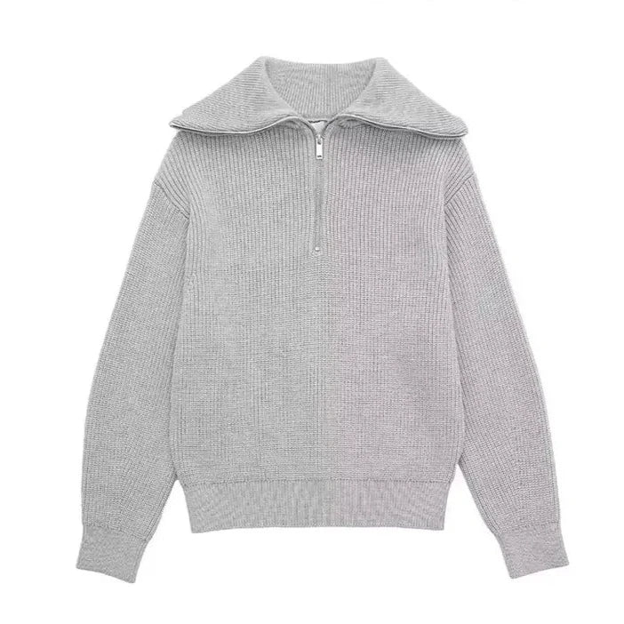 OHMIQUE | Pull zippé rayé