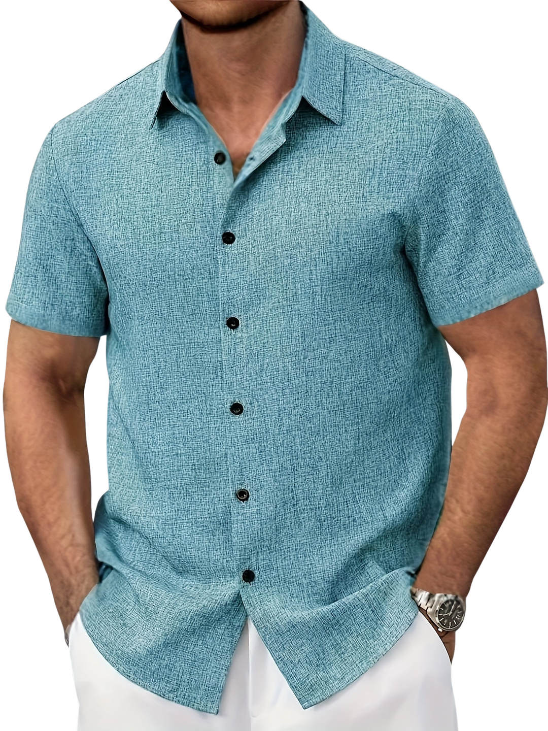 OHMIQUE | Chemise légère à manches courtes en mélange de lin