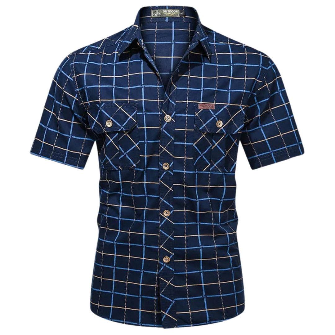 OHMIQUE | Chemise élégante à manches courtes à carreaux
