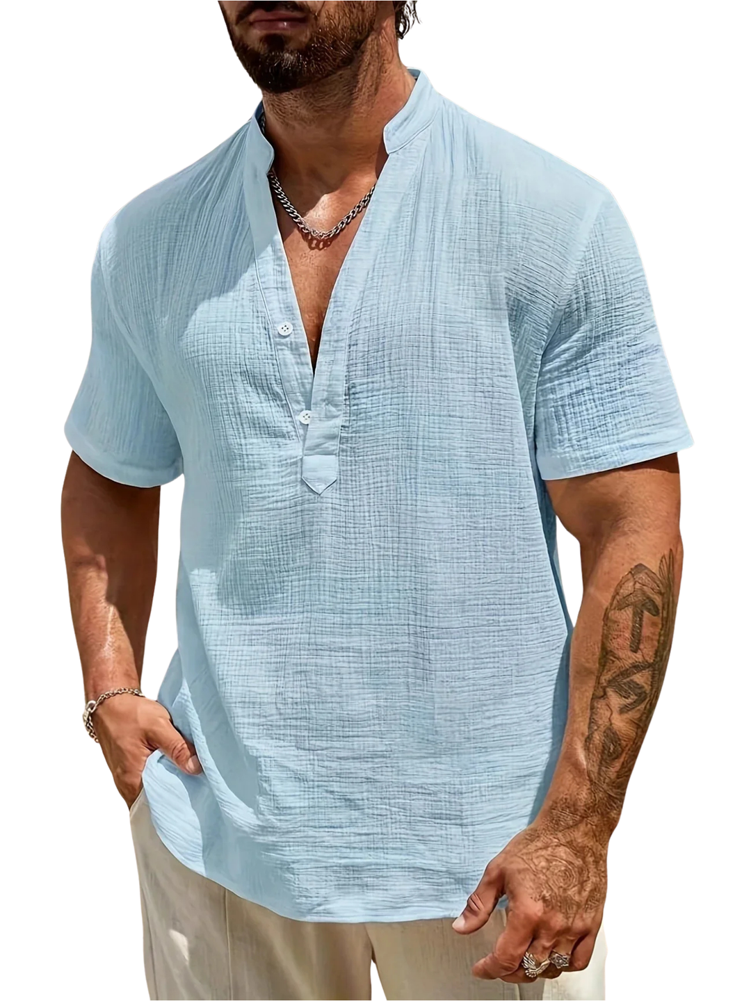 OHMIQUE | Chemise d’été élégante à col montant
