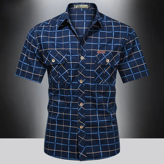 OHMIQUE | Chemise élégante à manches courtes à carreaux