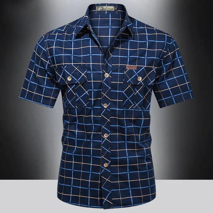 OHMIQUE | Chemise élégante à manches courtes à carreaux