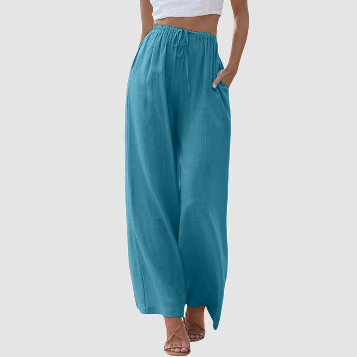 OHMIQUE | Pantalon confort à jambe large et taille haute