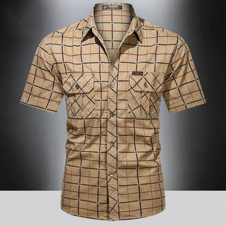 OHMIQUE | Chemise élégante à manches courtes à carreaux