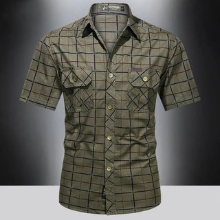 OHMIQUE | Chemise élégante à manches courtes à carreaux