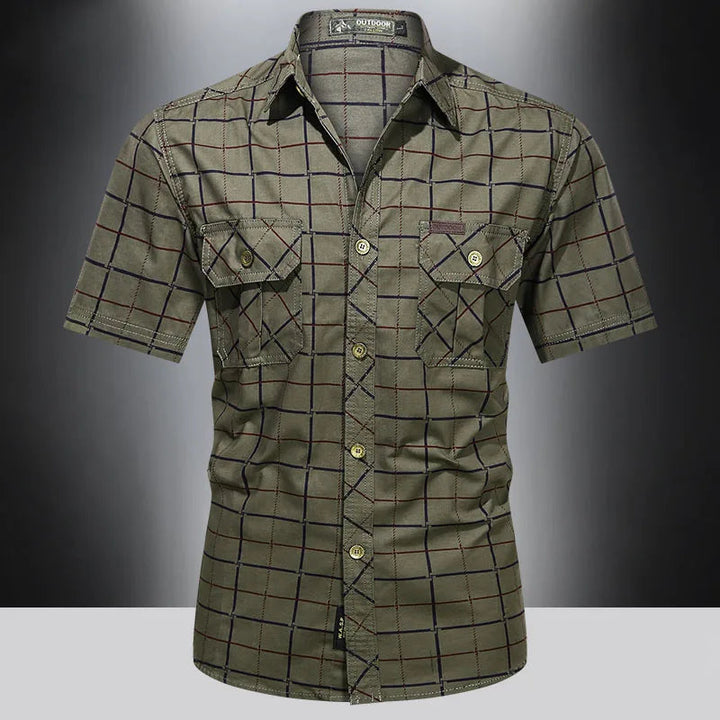 OHMIQUE | Chemise élégante à manches courtes à carreaux