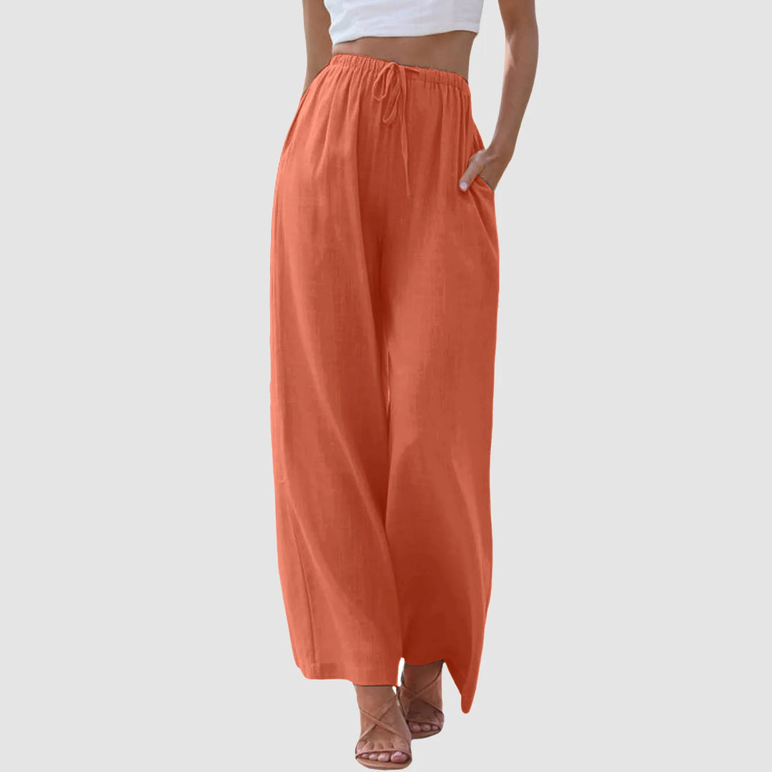 OHMIQUE | Pantalon confort à jambe large et taille haute