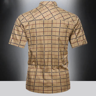 OHMIQUE | Chemise élégante à manches courtes à carreaux