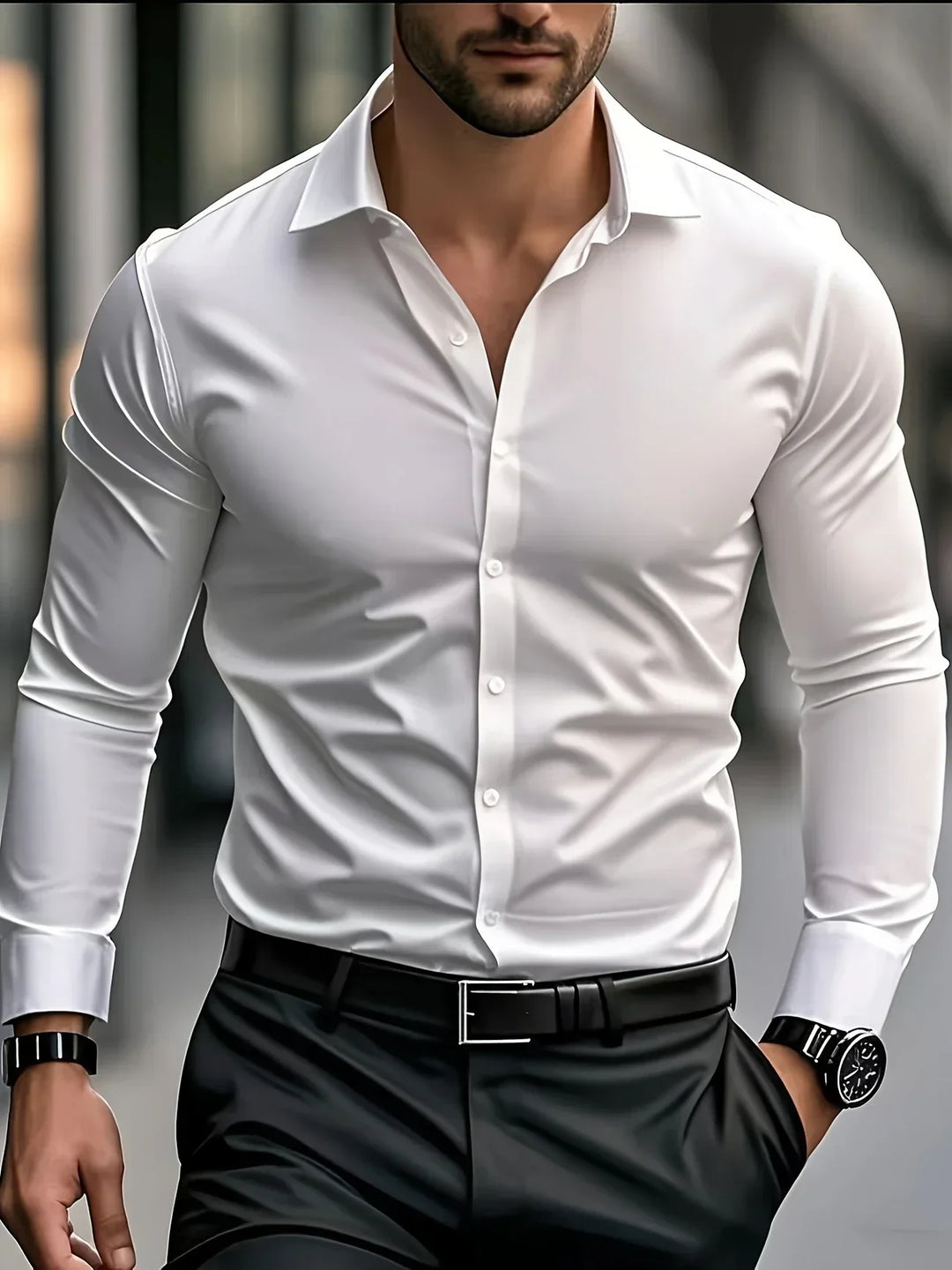 OHMIQUE | Chemise élégante à manches longues avec boutons