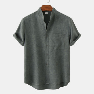 OHMIQUE | Chemise en coton unie avec boutons