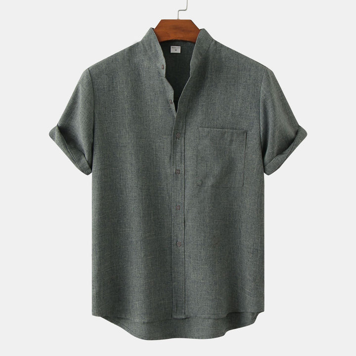 OHMIQUE | Chemise en coton unie avec boutons